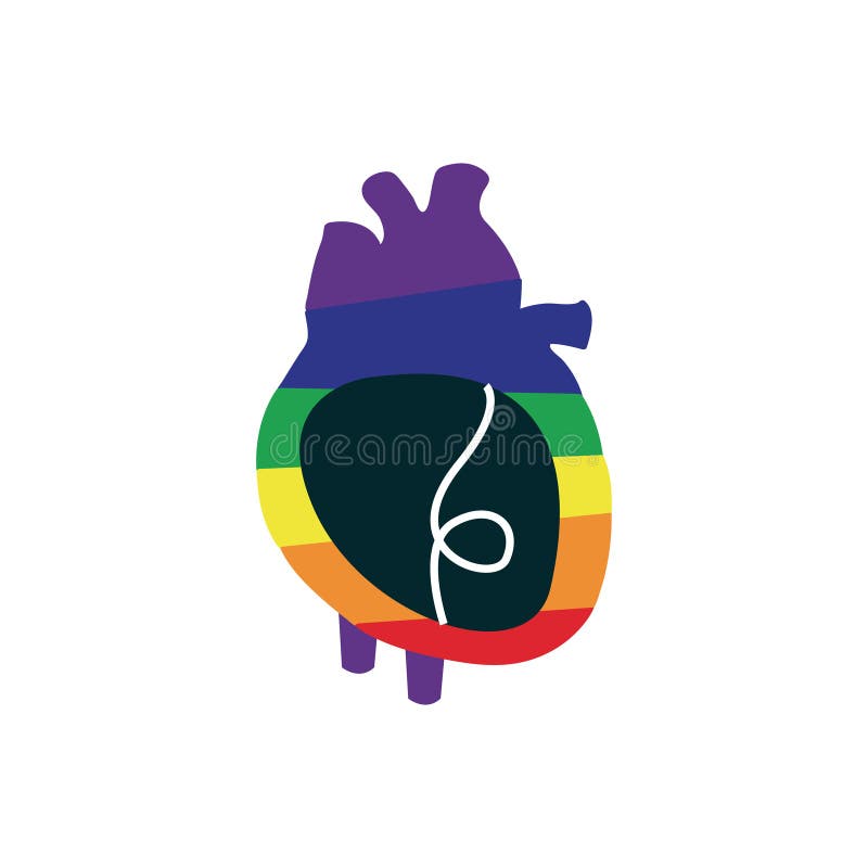 Hartorgaan geïsoleerde vectorillustratie royalty-vrije illustratie