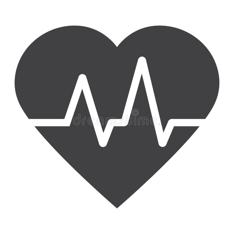 Hartslag glyph pictogram, geneeskunde en gezondheidszorg vector illustratie Hartslag glyph pictogram, geneeskunde en gezondheidszorg vector illustratie