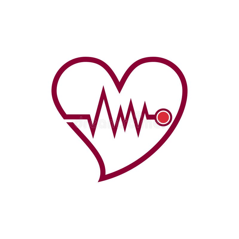 Hartslaghart Hartarts Love Care Line Logo Icon royalty-vrije illustratie Hartslaghart Hartarts Love Care Line Logo Icon royalty-vrije illustratie