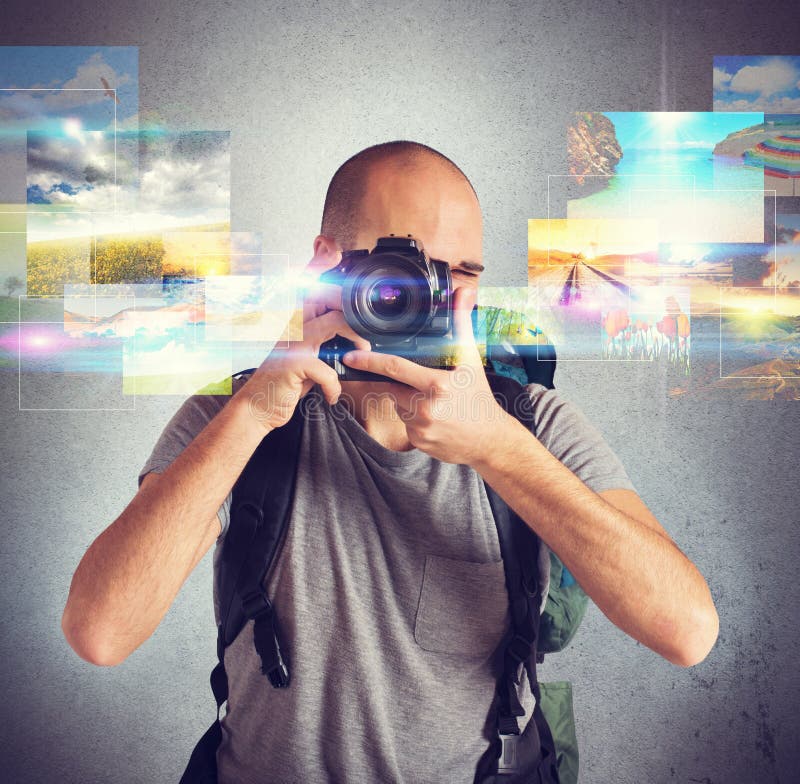 Passie voor fotografie stock afbeeldingen