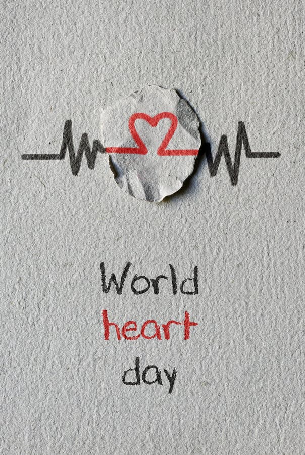 Hartsymbool en de het hartdag van de tekstwereld stock afbeeldingen