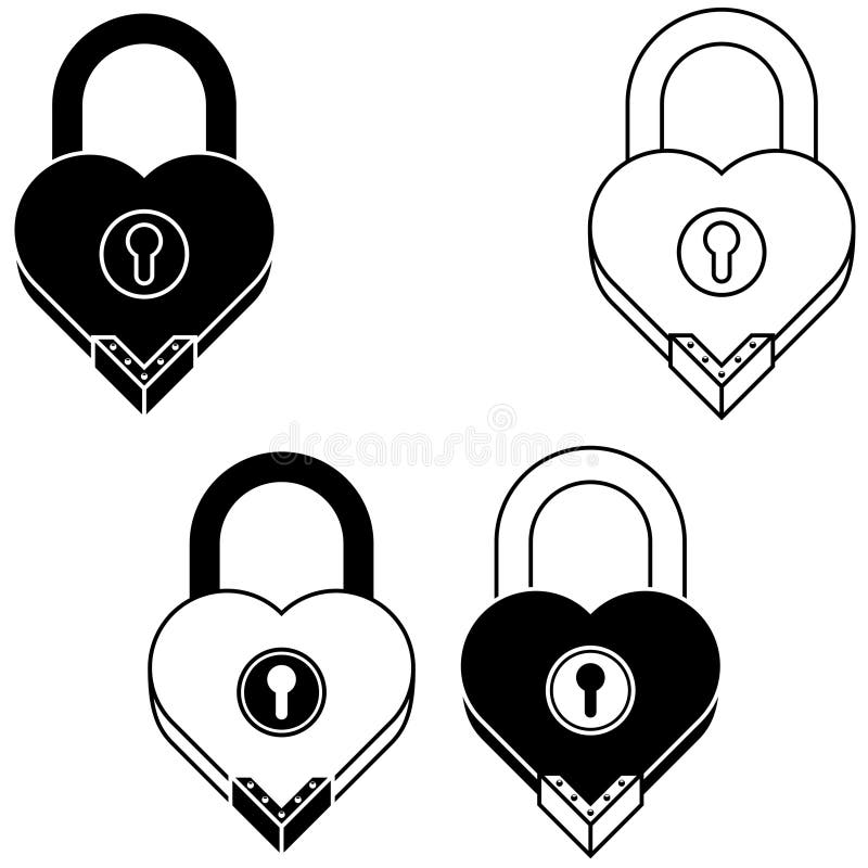 Vector design of Padlock with heart shape as a symbol of love. Vector design of Padlock with heart shape as a symbol of love