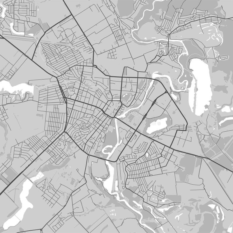 Hartă vectorială a orașului sumy. poster cu tonuri de gri urbane. hartă rutieră cu vedere metropolitană a zonei urbane vector illustration