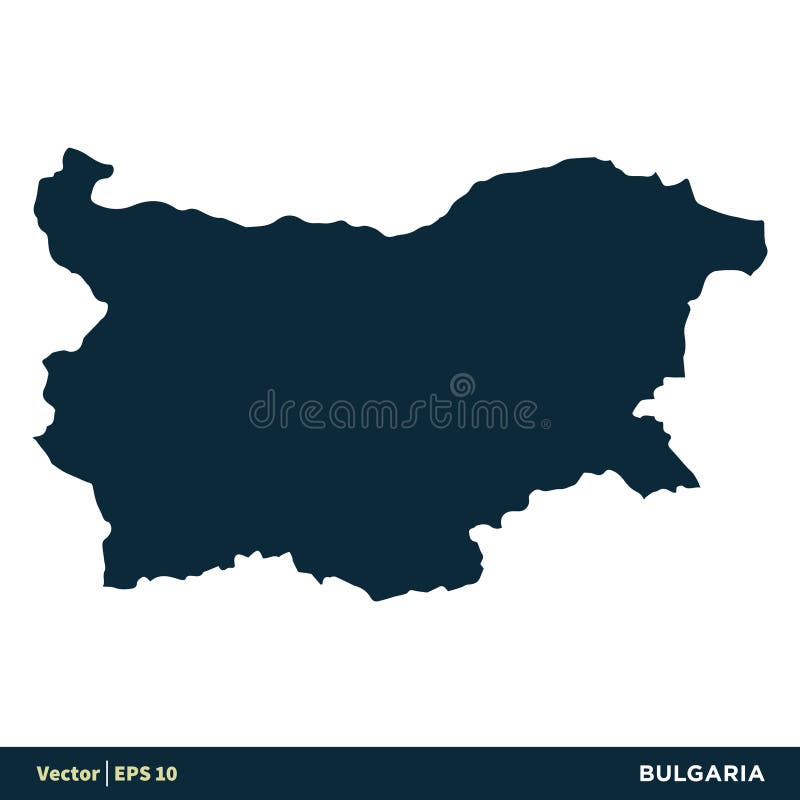 Hartă țară bulgaria. țările din Europa mapează șablonul de pictogramă vectorial. model ilustrație. vector illustration