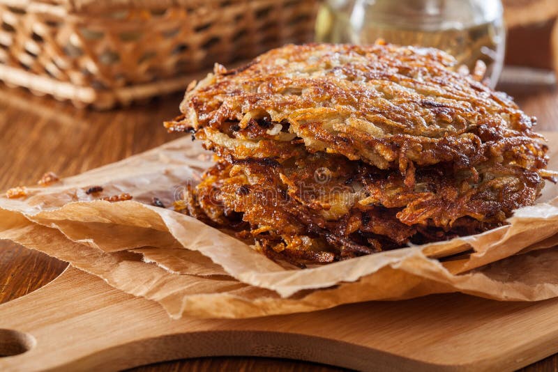 Hash Brown, Potato Pancakes on Paper Stock Image - Image of hash, brown