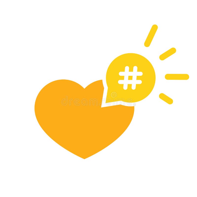 Hashtag icon like heart - smm promotion and share royalty free illustration Hashtag icon like heart - smm promotion and share royalty free illustration