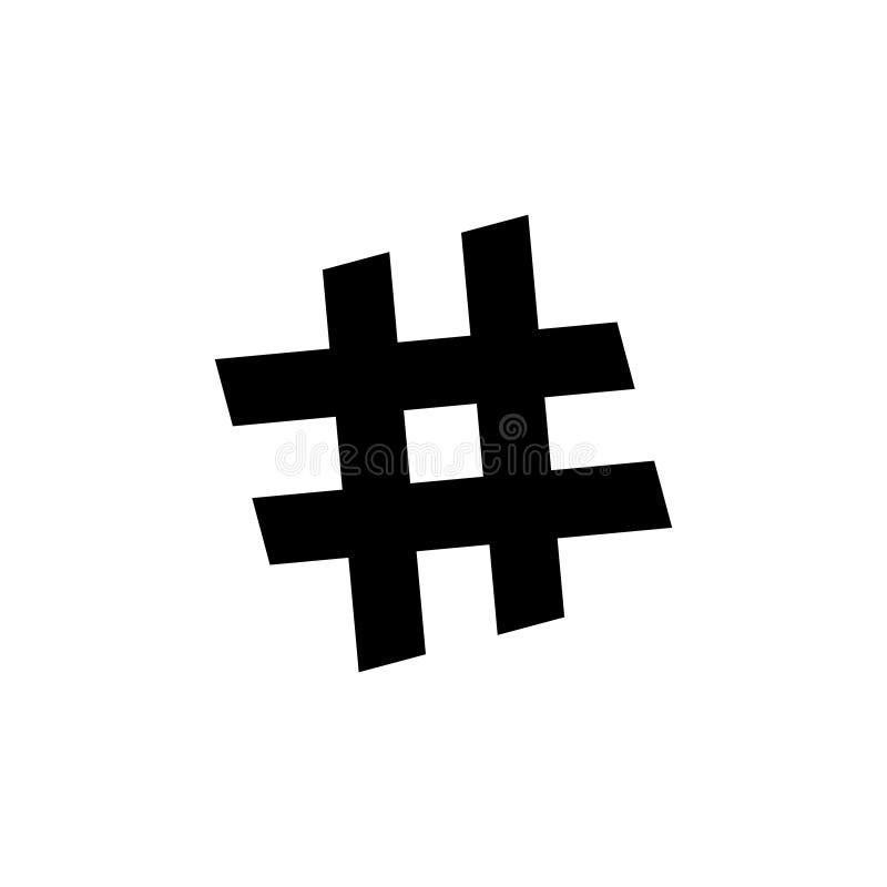 Hashtag Icon Vector Isolated on White Background. Black Hashtag Icon