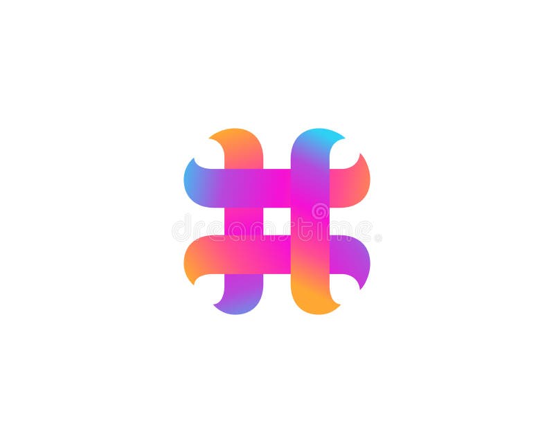 Hashtag Symbol Logo Icon Design Template Elements Stock Vector