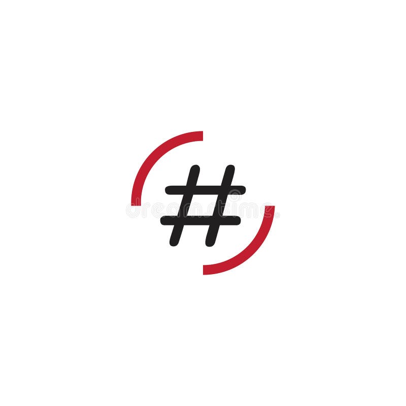 Hashtag Symbol Logo Icon Design Template Elements Stock Vector