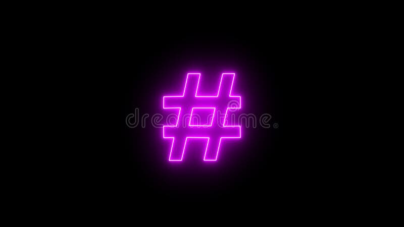 Świecąca czerwona ikona hashtaga, Błyszczący symbol. ilustracja wektor