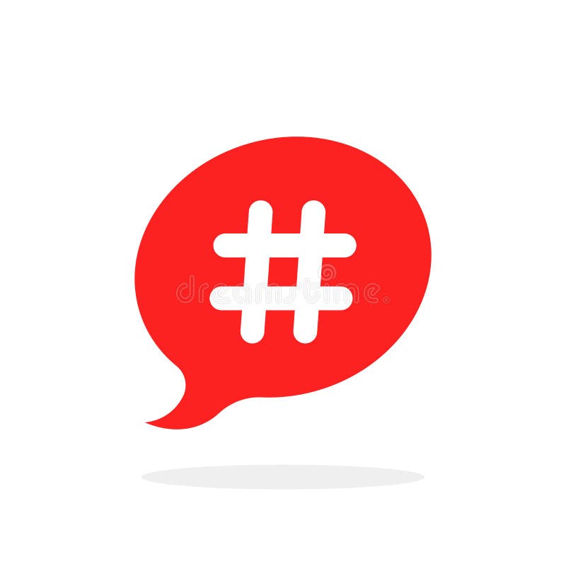 Hashtaggsikon som relevant innehåll. platt teckningsstil trenderar modern minimal logotypgrafisk kreativ design isolerad på vit bakgrund. Begreppet mikrobloggpopup-meddelande online eller ungdomskultur