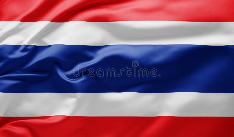 Hasteando bandeira nacional da tailândia ilustração stock