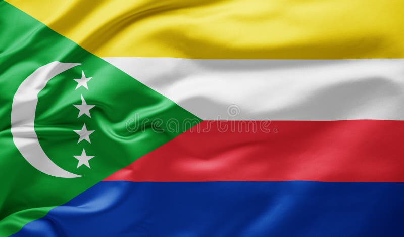 Hasteando bandeira nacional das comores ilustração do vetor