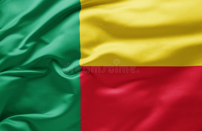 Hasteando bandeira nacional de benin ilustração royalty free