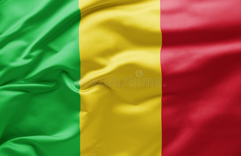 Hasteando bandeira nacional de mali ilustração stock