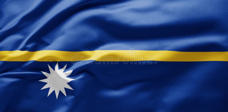 Hasteando bandeira nacional de nauru ilustração stock