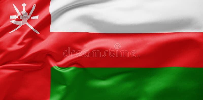 Hasteando bandeira nacional de oman ilustração stock