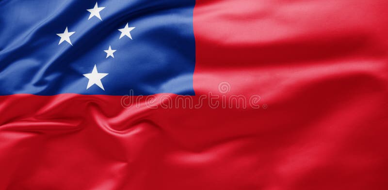 Hasteando bandeira nacional de samoa ilustração stock