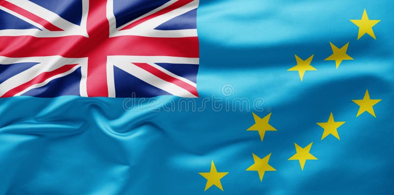 Hasteando bandeira nacional de tuvalu ilustração stock