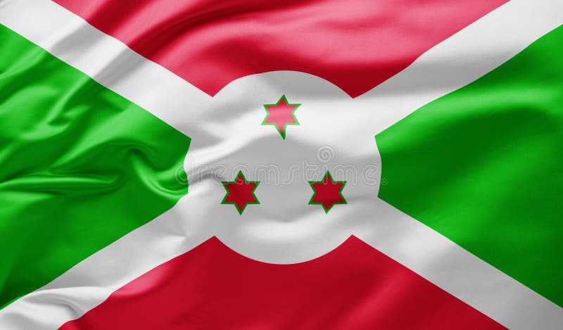 Hasteando bandeira nacional do burundi ilustração stock