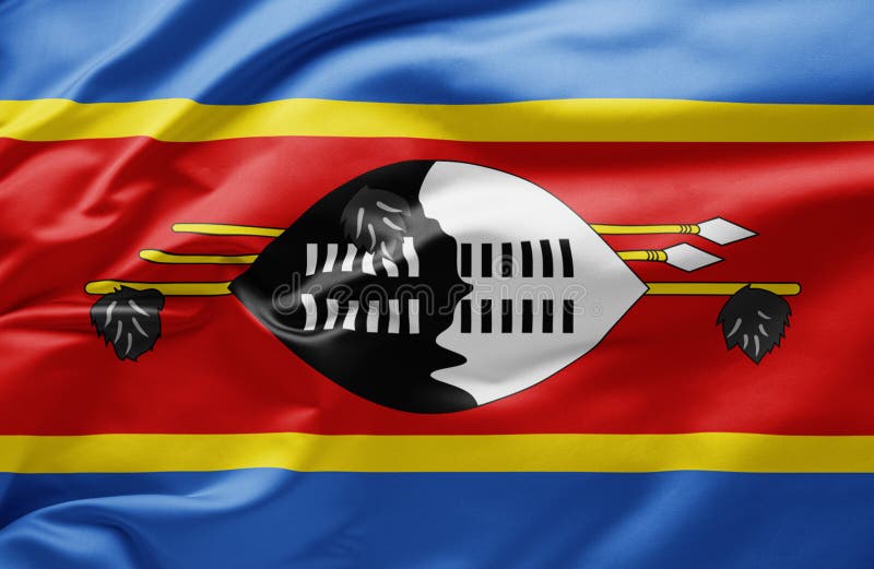 Hasteando bandeira nacional do eswatini ilustração do vetor
