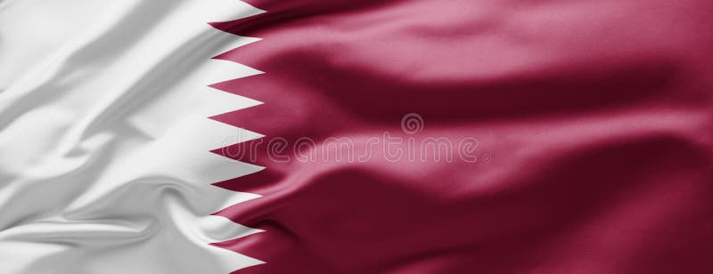 Hasteando bandeira nacional do quatar ilustração stock