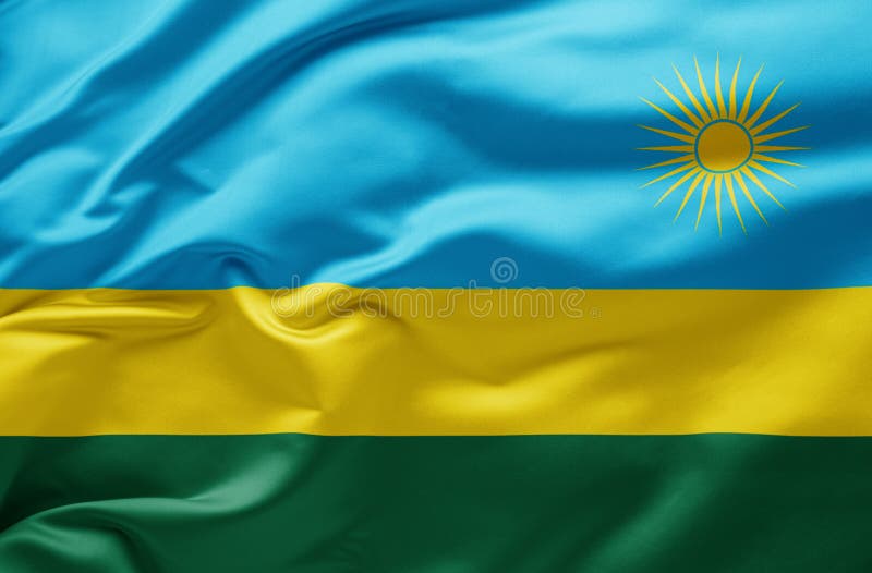 Hasteando bandeira nacional do ruanda ilustração do vetor