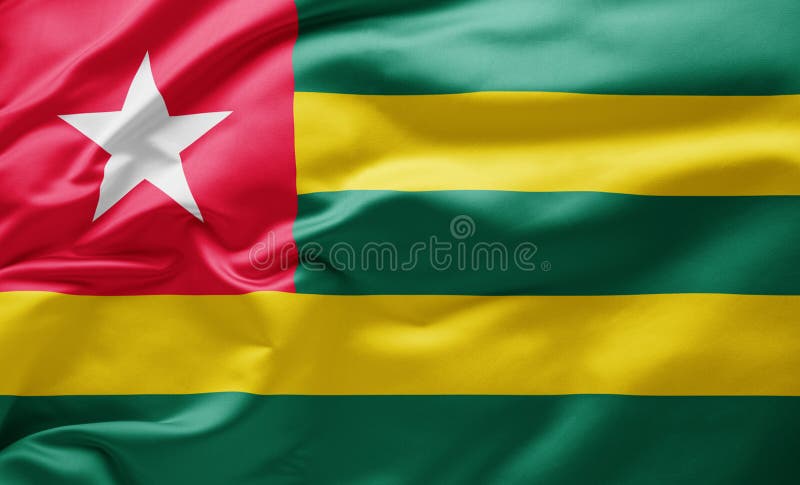 Hasteando bandeira nacional do togo ilustração royalty free