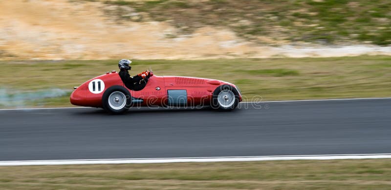 Festival of Motorsport: 1950 Maserati Formula 1 race car competing in a Historics Revival Series. Festival of Motorsport: 1950 Maserati Formula 1 race car competing in a Historics Revival Series