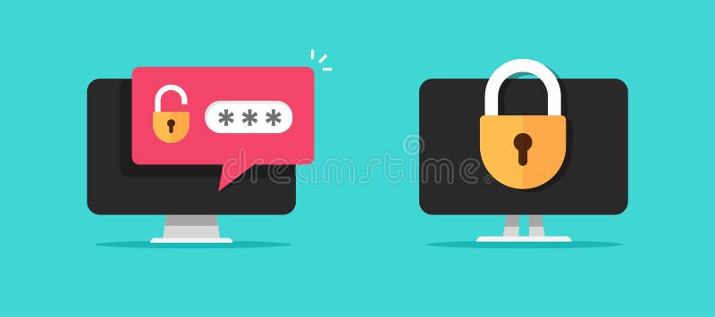 Hasło bezpieczna ikona blokady danych wektor cyber osobisty kod dostępu SMS wiadomość online płaska graficzna ilustracja cyfrowa royalty ilustracja