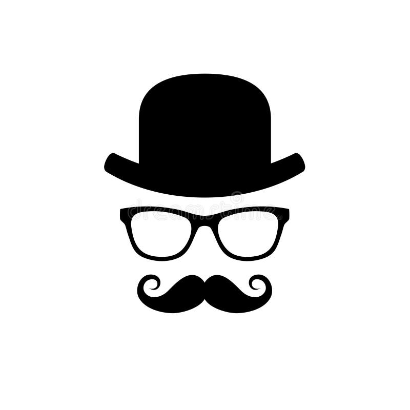 Hat, Glasses and Mustache Set. Vector Stock Vector Illustration of