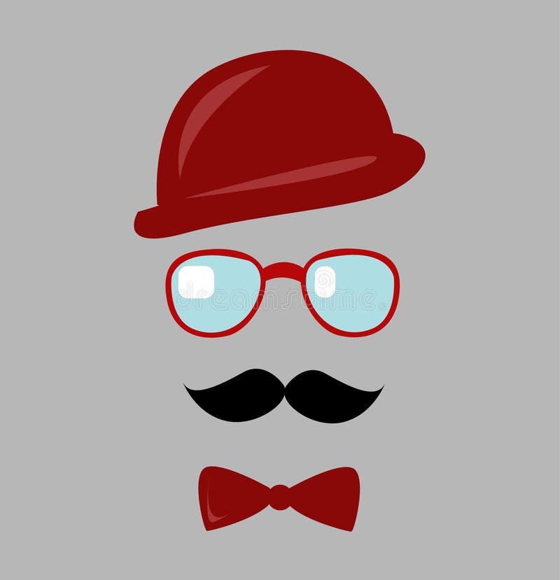 Hat, glasses and mustache stock vector. Illustration of beard 113038629