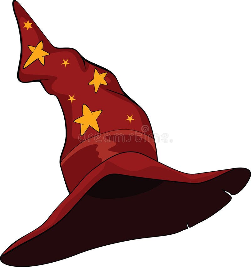 Hat of the wizard. Cartoon stock vector. Illustration of caricature