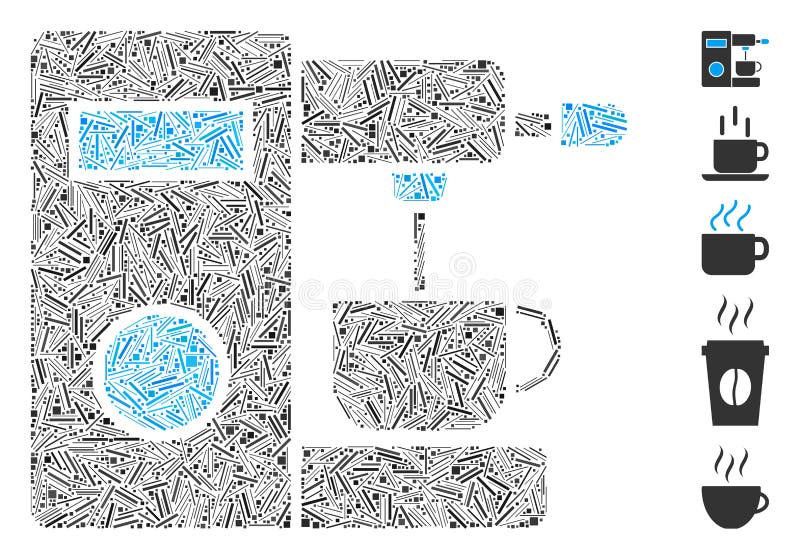 Hatch Collage Coffee Machine stock illustration