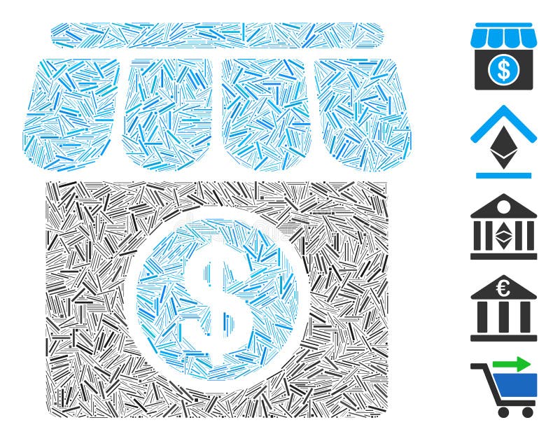 Hatch Collage Market Icon vector illustration
