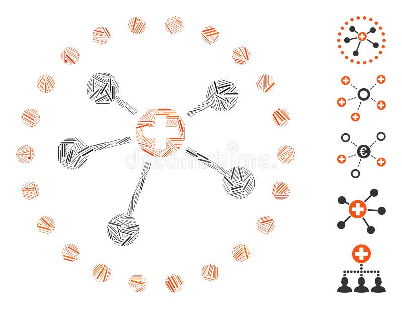 Hatch Collage Rounded Medical Connections Icon royalty free illustration