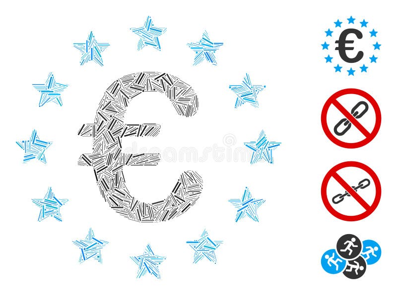 Hatch European Union Icon Vector Collage stock illustration
