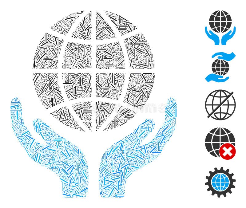 Hatch Global Connections Icon Vector Collage Stock Illustration