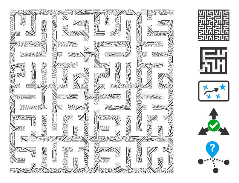 Hatch Labyrinth Icon Vector Mosaic stock illustration