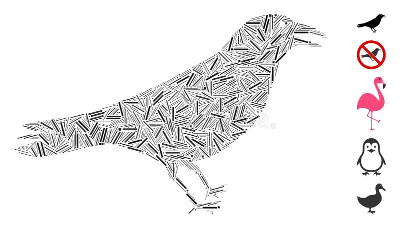 Hatch Mosaic Crow Icon royalty free illustration