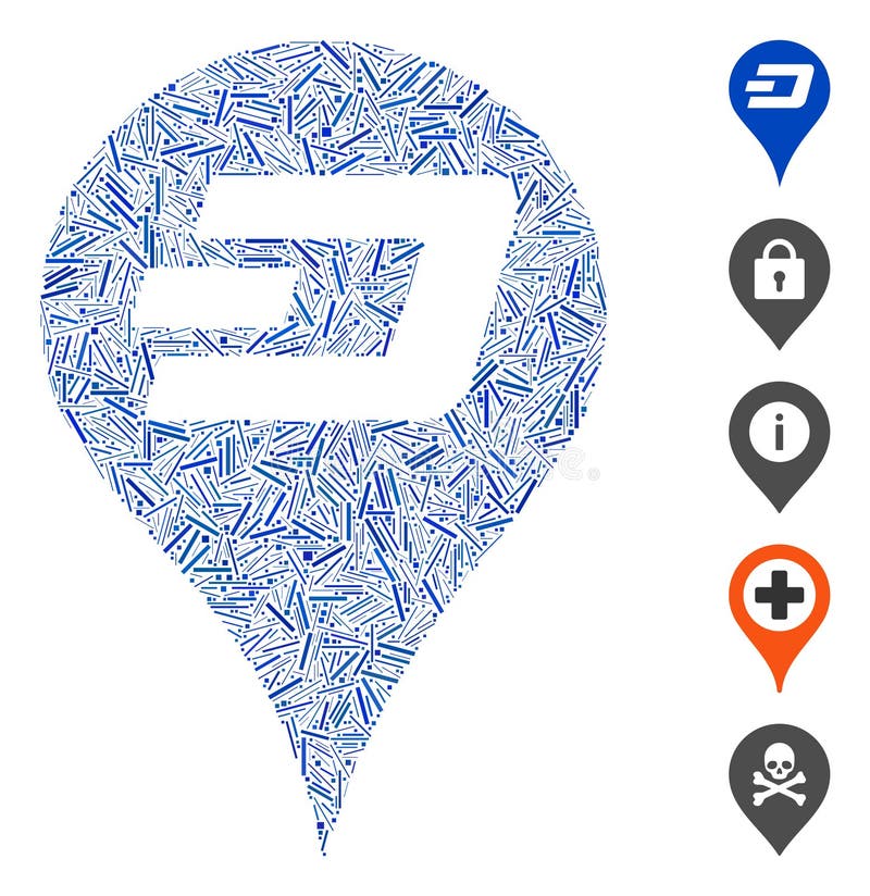 Hatch Mosaic Dashcoin Map Pointer stock illustration