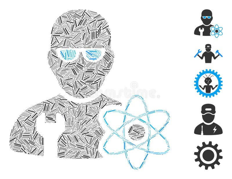 Hatch Mosaic Power Engineer Icon vector illustration