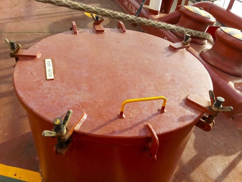 The Hatch in the Ventilation on the Deck of the Ship. Locks on the