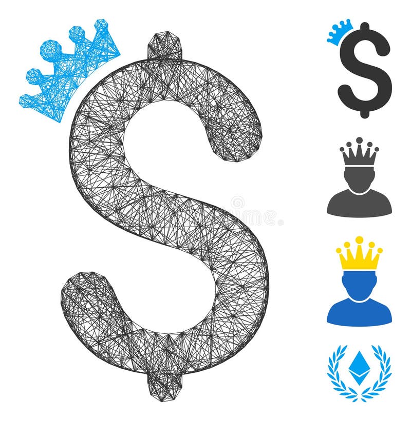 Hatched Business Crown Vector Mesh stock illustration