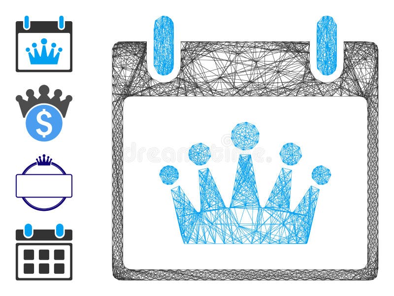 Hatched Crown Calendar Day Vector Mesh stock illustration