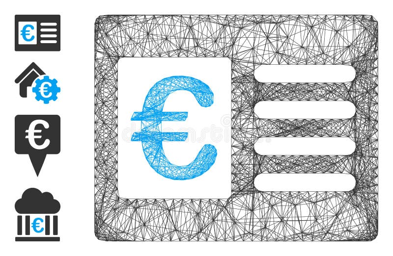 Hatched Euro Bank Account Vector Mesh stock illustration