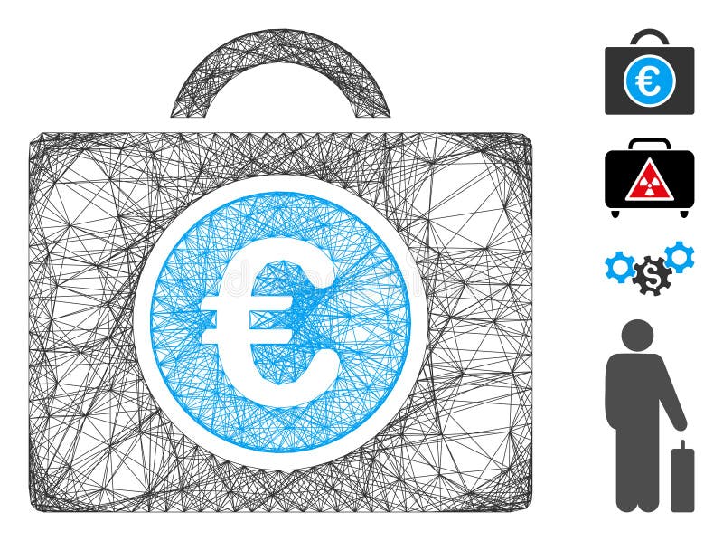 Hatched Euro Bookkeeping Vector Mesh royalty free illustration