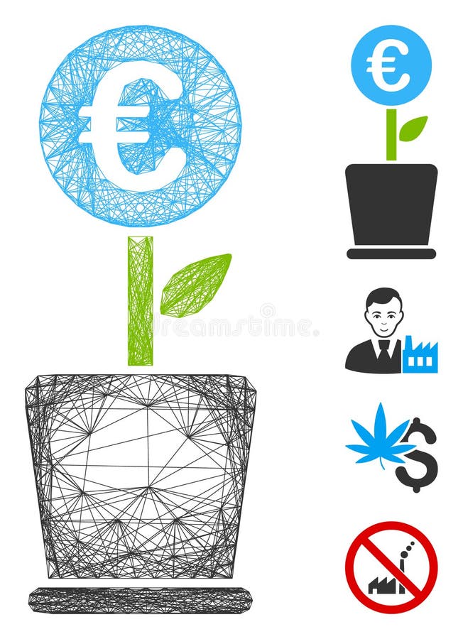 Hatched Euro Business Project Plant Vector Mesh royalty free illustration