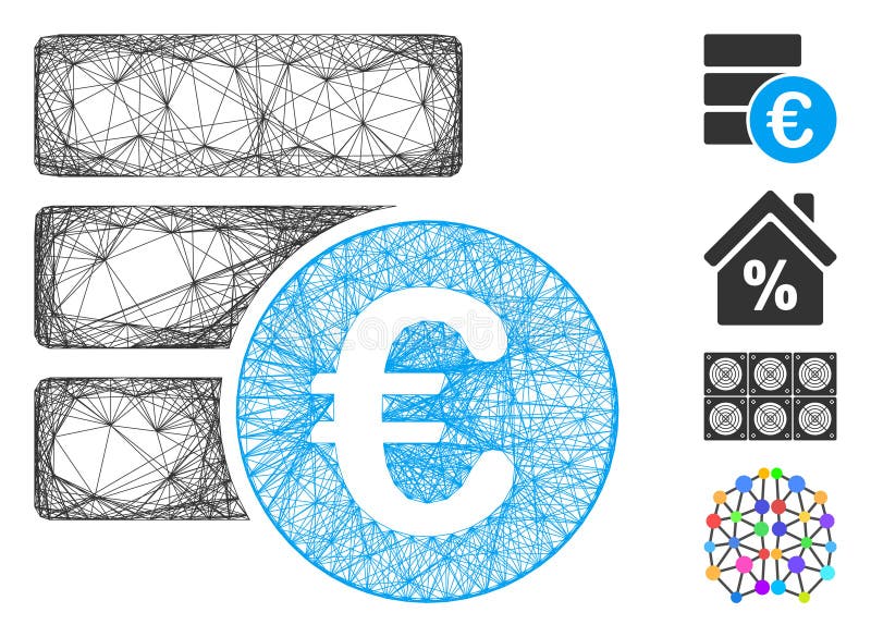 Hatched Euro Database Vector Mesh royalty free illustration