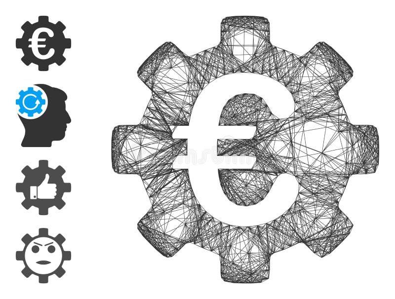 Hatched Euro Development Gear Vector Mesh royalty free illustration
